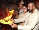 PIX: Sanjay Dutt, Maanayata welcome Lord Ganesha