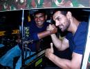 John Abraham takes a rickshaw