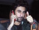 PIX: Ranbir watches Sanju with Sanjay Dutt