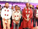 PIX: Rajinikanth arrives in Mumbai, prays for Darbar