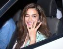 PIX: Kriti watches Housefull 4 with Kriti