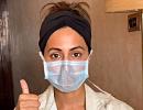 Video: Hina Khan shows how to wear the mask correctly