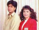 Which film were SRK, Juhi shooting for?