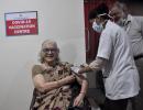 Asha Parekh, 78, takes the COVID vaccine