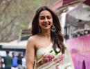 What is Rakul shooting for?