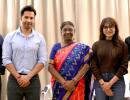 Varun-Samantha Meet President Murmu