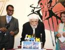 M F Husain's 94th birthday, in exile