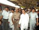 Image: Rahul defies Sena, takes Mumbai local train