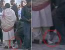 PSO cleans Mayawati's shoes, opposition slams CM