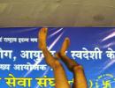 Baba Ramdev teaches yoga in Mumbai