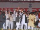 In PHOTOS: Akhilesh takes oath, SP members go berserk