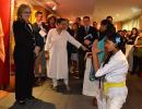 PICS: When Hillary met the Karate kid