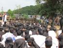 PIC: Vaiko continues protest against Rajapakse's visit