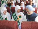 PM interacts with school children on board train to Kashmir