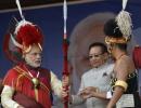 When in Nagaland, PM Modi does it the Naga way