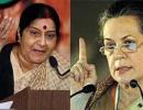 Sushma praises Sonia's 'grace', PM's 'gentleness'