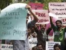 Protests outside Israeli embassy in Delhi over airstrikes in Gaza Strip