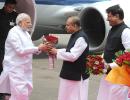 Narendra Modi in Mumbai on first visit as PM