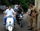 Where's your helmet, Mr Gadkari?