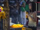 Bombed Brahma temple in Bangkok reopens