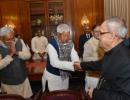 Bihar drama plays out in Delhi, Nitish parades MLAs before prez