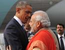 Hugs and smiles as Modi breaks protocol for Obama