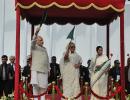 Modi, Hasina launch two bus services between India and B'desh