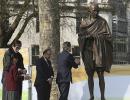 Mahatma stands tall next to Churchill in London