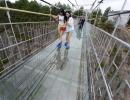 Don't look down! Terror at 3,500 feet as glass walkway cracks in China