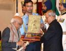 Gandhi Peace Prize conferred upon ISRO by President Mukherjee