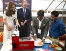 Learning Braille, making a dosa... All in a day's work for William and Kate