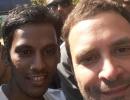 Sunil Salunke's selfie moment with Rahul Gandhi