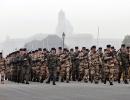 Why are French troops marching down Rajpath?