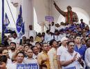 BSP workers protest in Hazratganj over BJP leader's insult to Mayawati