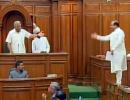 Not allowed to speak, BJP MLA stands on Delhi assembly bench