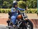 Guess which female MP rode into Parliament on a Harley