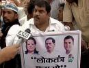 Vadra on Congress 'democracy march' posters, BJP calls it 'dynasty march'