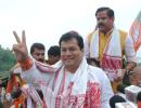 BJP' Sonowal hits a 6 in Assam