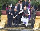 Modi in Vietnam: From feeding fish to praying at Pagoda