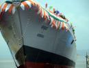 PHOTOS: Navy launches indigenously-built warship 'Mormugao'