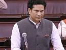 Sachin's first speech in Rajya Sabha drowned out by Congress members