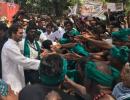 Rahul meets protesting TN farmers, slams PM