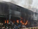 Massive fire outside Bandra station in Mumbai during demolition drive