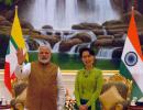 PM Modi presents Suu Kyi copy of her research proposal