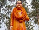 Ambedkar statue gets saffron makeover, then painted blue