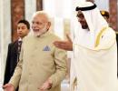 PM meets Crown Prince of Abu Dhabi; unveils model of temple