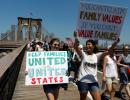 'There are no illegal human beings': US protests against Trump's immigration policies