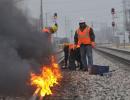 It's so cold in Chicago they're lighting train tracks on fire