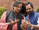 Caption this: What's Tharoor telling Naqvi?