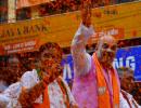 Marigolds, Hanumans at Amit Shah's Kolkata road show